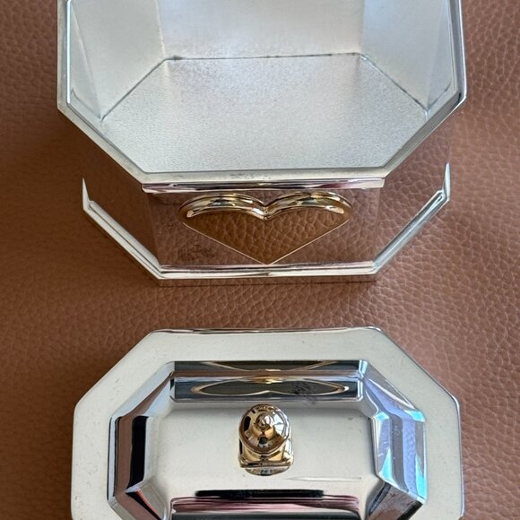 NEW - Lenox Silverplate Wedding Promises Octagonal Heart Box - Picture 2 of 6